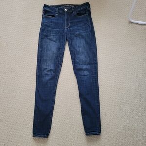American Eagle Outfitters Women's Dark Blue Skinny Jeans